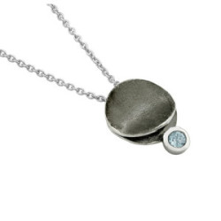 MOON Necklace in Silver. Black Ruthenium