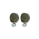 MOON Earrings in Silver.  Black Ruthenium