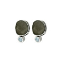 MOON Earrings in Silver.  Black Ruthenium