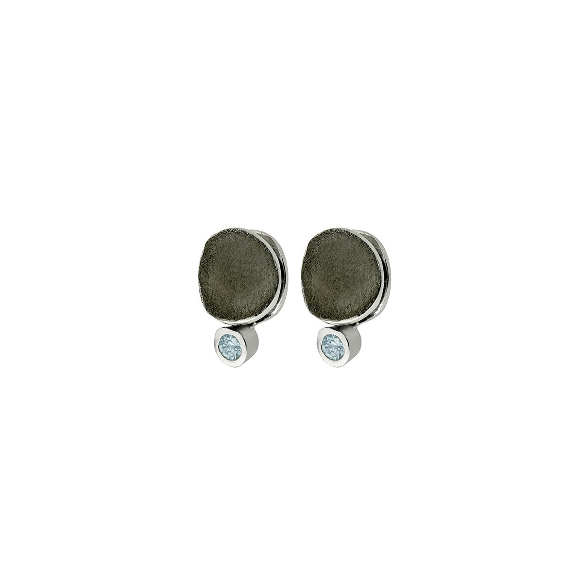 MOON Earrings in Silver.  Black Ruthenium