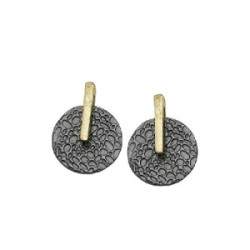 KYMBAL Earrings in Silver. Black Ruthenium and 18k Gold Vermeil