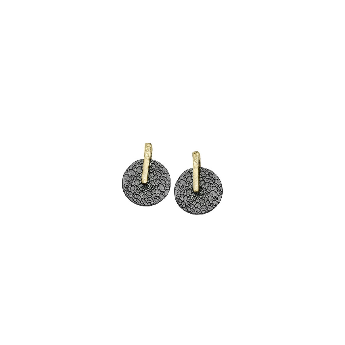 KYMBAL Earrings in Silver. Black Ruthenium and 18k Gold Vermeil