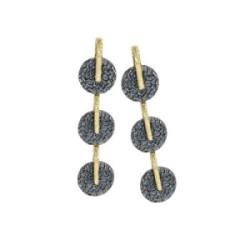 KYMBAL Earrings in Silver. Black Ruthenium and 18k Gold Vermeil