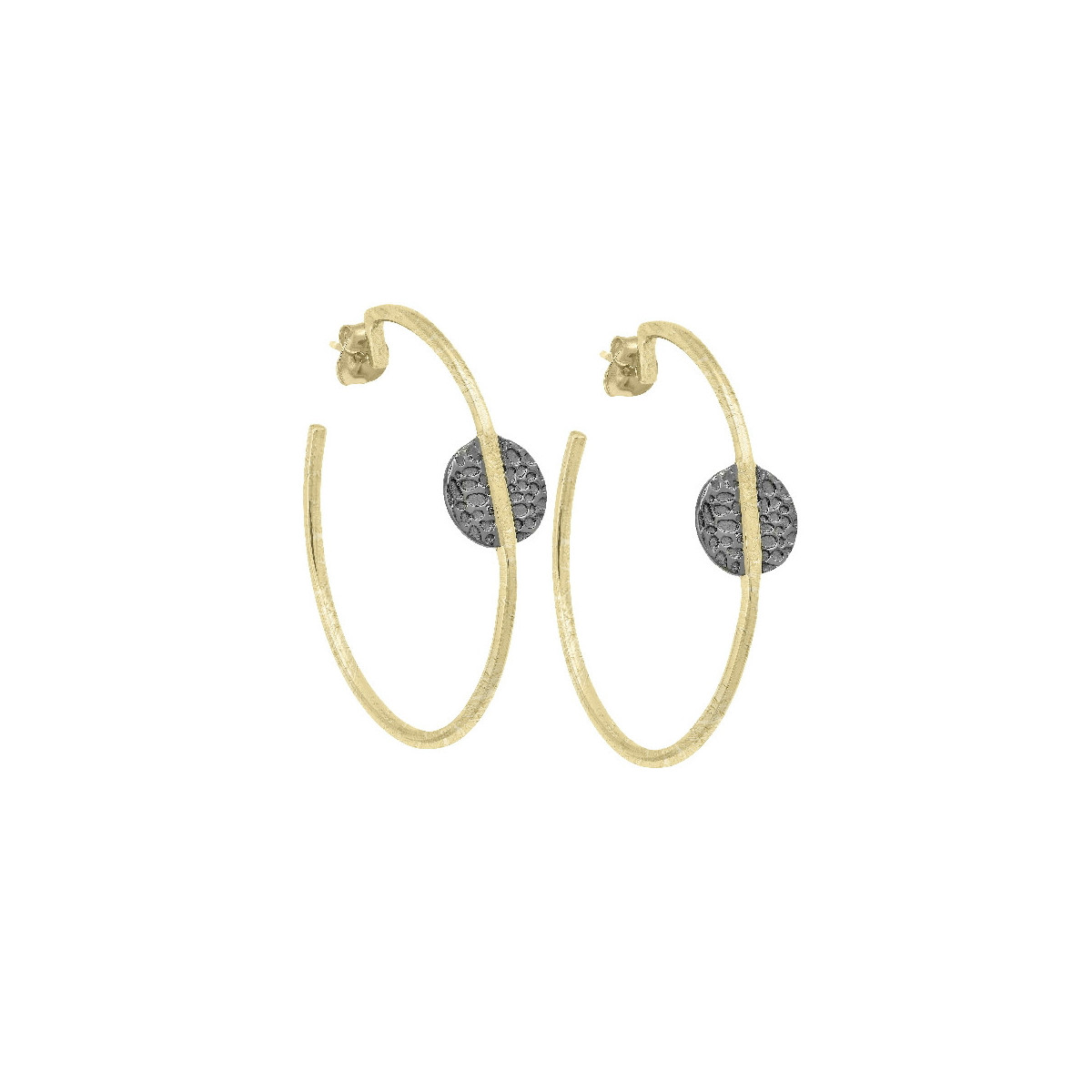 KYMBAL Earrings in Silver. Black Ruthenium and 18k Gold Vermeil