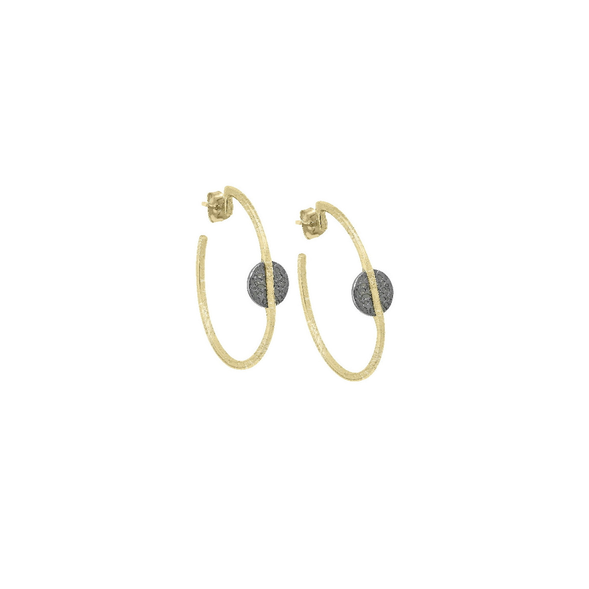 KYMBAL Earrings in Silver. Black Ruthenium and 18k Gold Vermeil