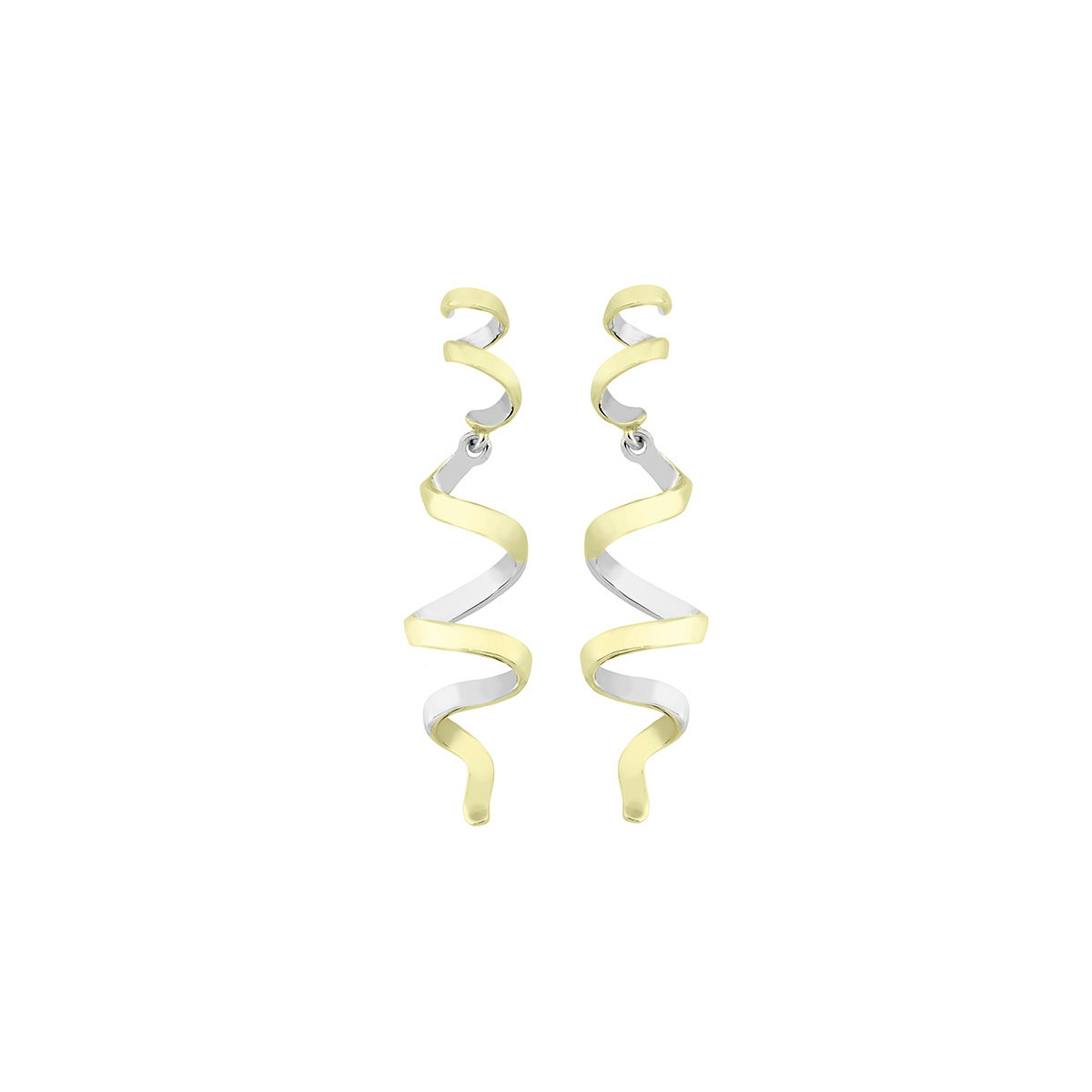 Pendientes CURLS de Plata. Baño de Oro 18k