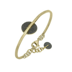 Brazalete KYMBAL de Plata. Baño de Oro 18k y Rutenio Negro