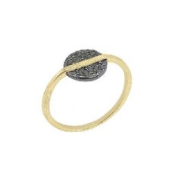 Anillo KYMBAL de Plata. Baño de Oro 18k y Rutenio Negro