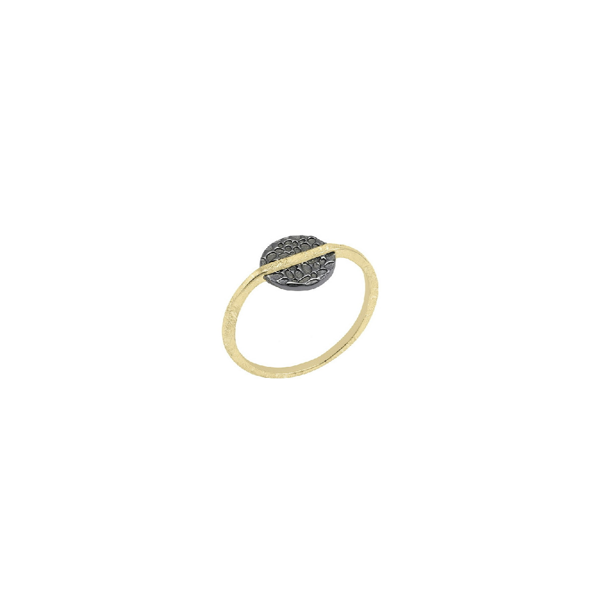 Anillo KYMBAL de Plata. Baño de Oro 18k y Rutenio Negro