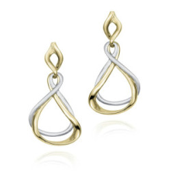 PENDIENTES VENICE de Plata. Baño Oro 18k