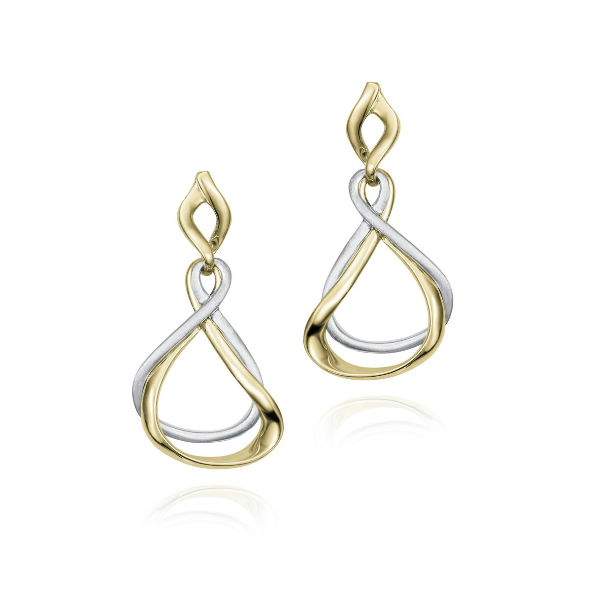 PENDIENTES VENICE de Plata. Baño Oro 18k