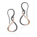 VENICE Earrings in Silver. Black Ruthenium and 18k Rose Gold Vermeil