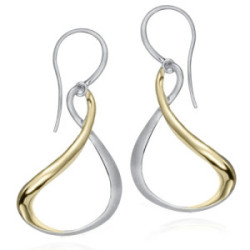 PENDIENTES VENICE de Plata. Baño Oro 18k