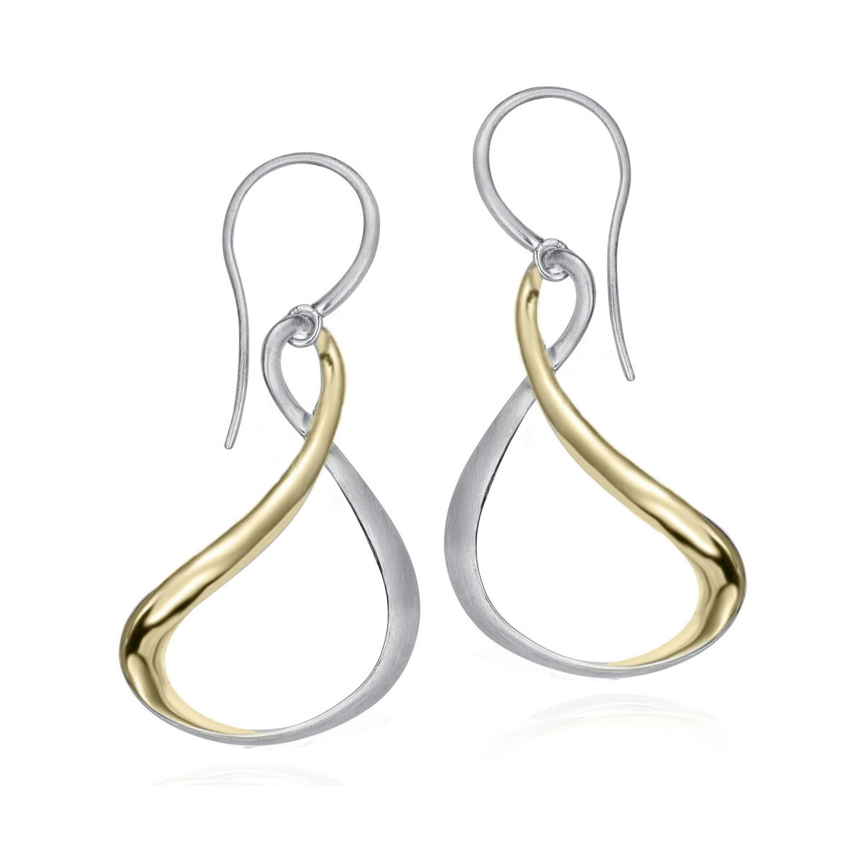 PENDIENTES VENICE de Plata. Baño Oro 18k