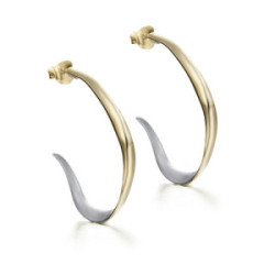 PENDIENTES VENICE de Plata. Baño Oro 18k