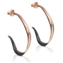 PENDIENTES VENICE de Plata. Baño Oro Rosa 18k y Rutenio Negro