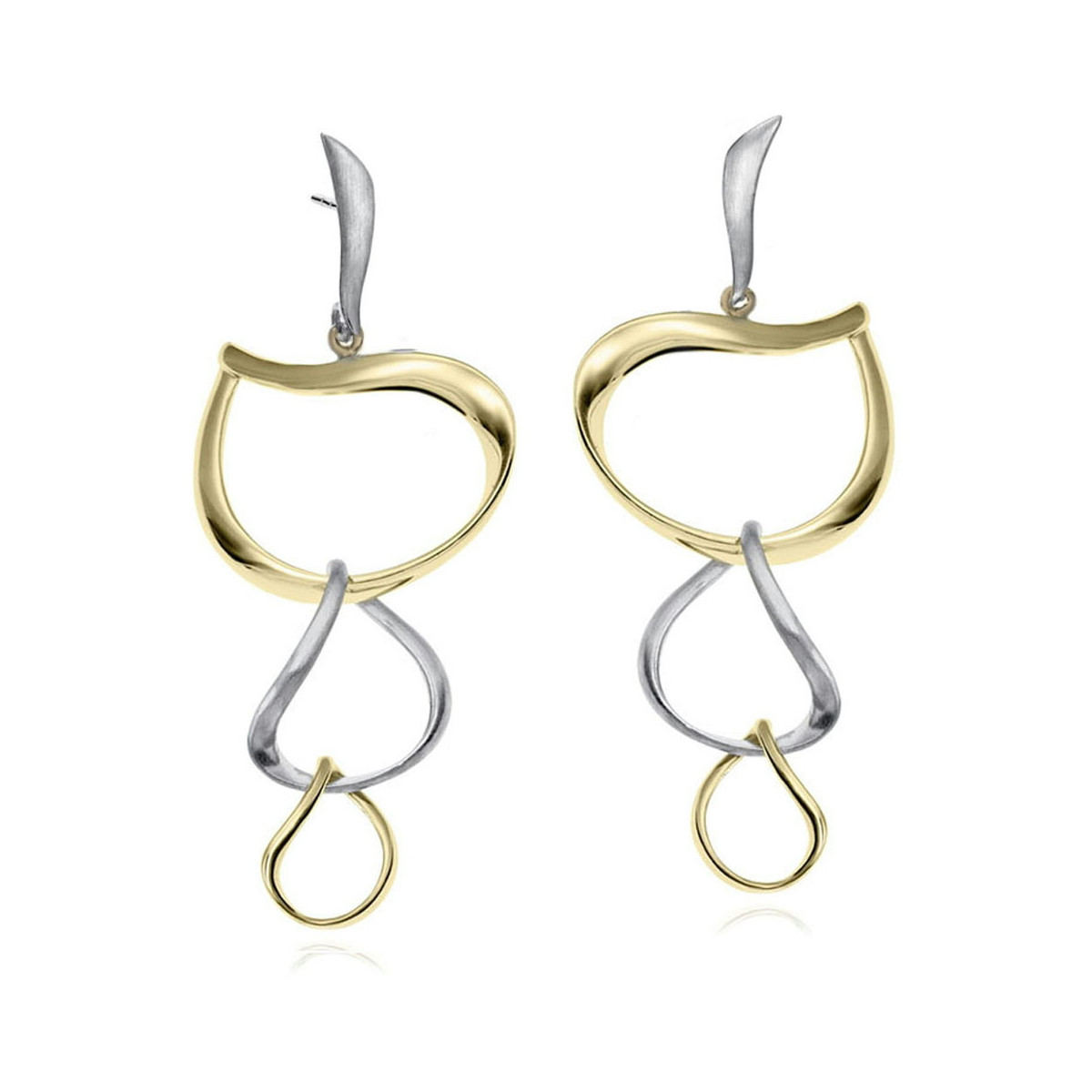 PENDIENTES VENICE de Plata. Baño Oro 18k