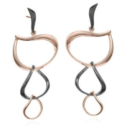 VENICE Earrings in Silver. Black Ruthenium and 18k Rose Gold Vermeil