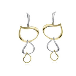 PENDIENTES VENICE de Plata. Baño Oro 18k