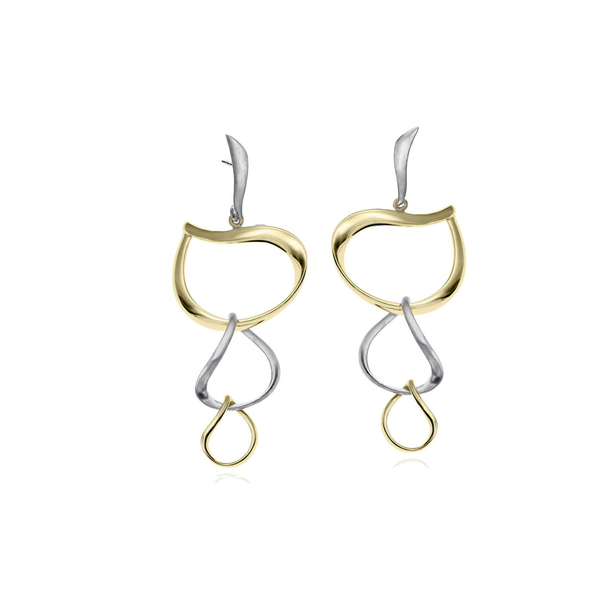 PENDIENTES VENICE de Plata. Baño Oro 18k