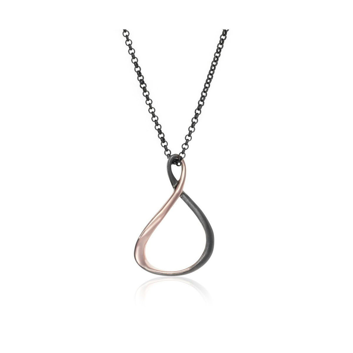 VENICE Pendant in Silver. Black Ruthenium and 18k Rose Gold Vermeil