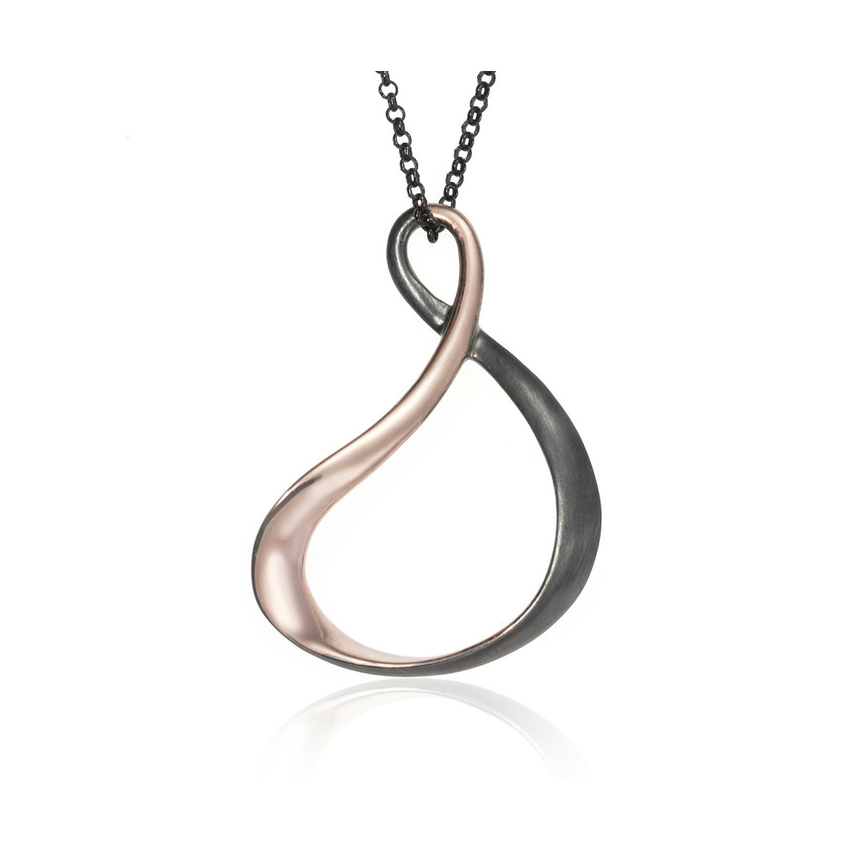 VENICE Pendant in Silver. Black Ruthenium and 18k Rose Gold Vermeil