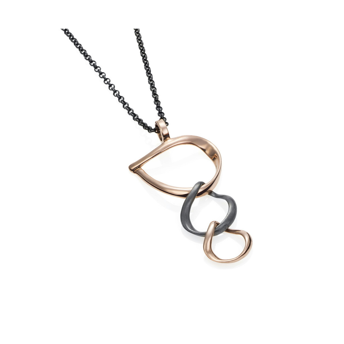 VENICE Pendant in Silver. Black Ruthenium and 18k Rose Gold Vermeil