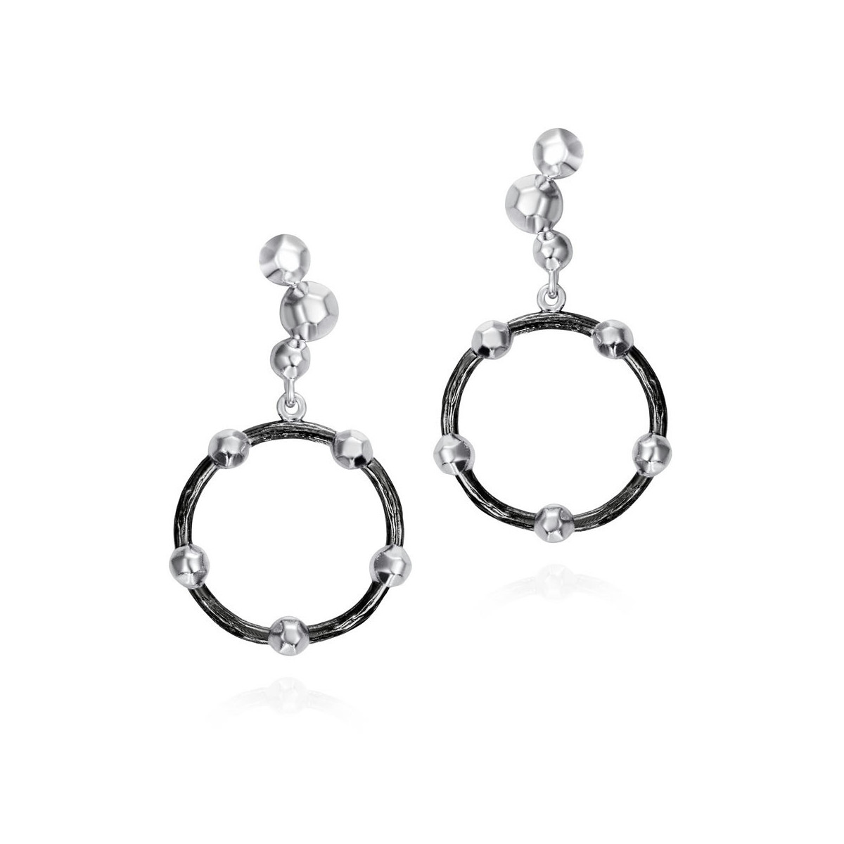 CELESTIAL Earrings in Silver and Black Ruthenium