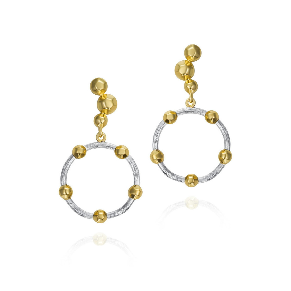 CELESTIAL Earrings in Silver. 18 k Gold Vermeil