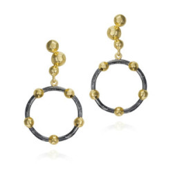 CELESTIAL Earrings in Silver. Black Ruthenium and 18k Gold Vermeil