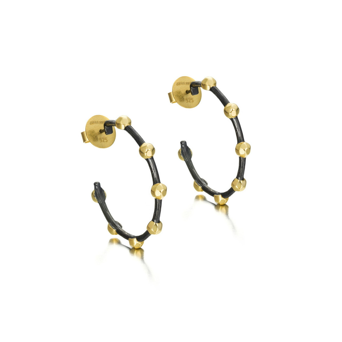 CELESTIAL Earrings in Silver. Black Ruthenium and 18k Gold Vermeil