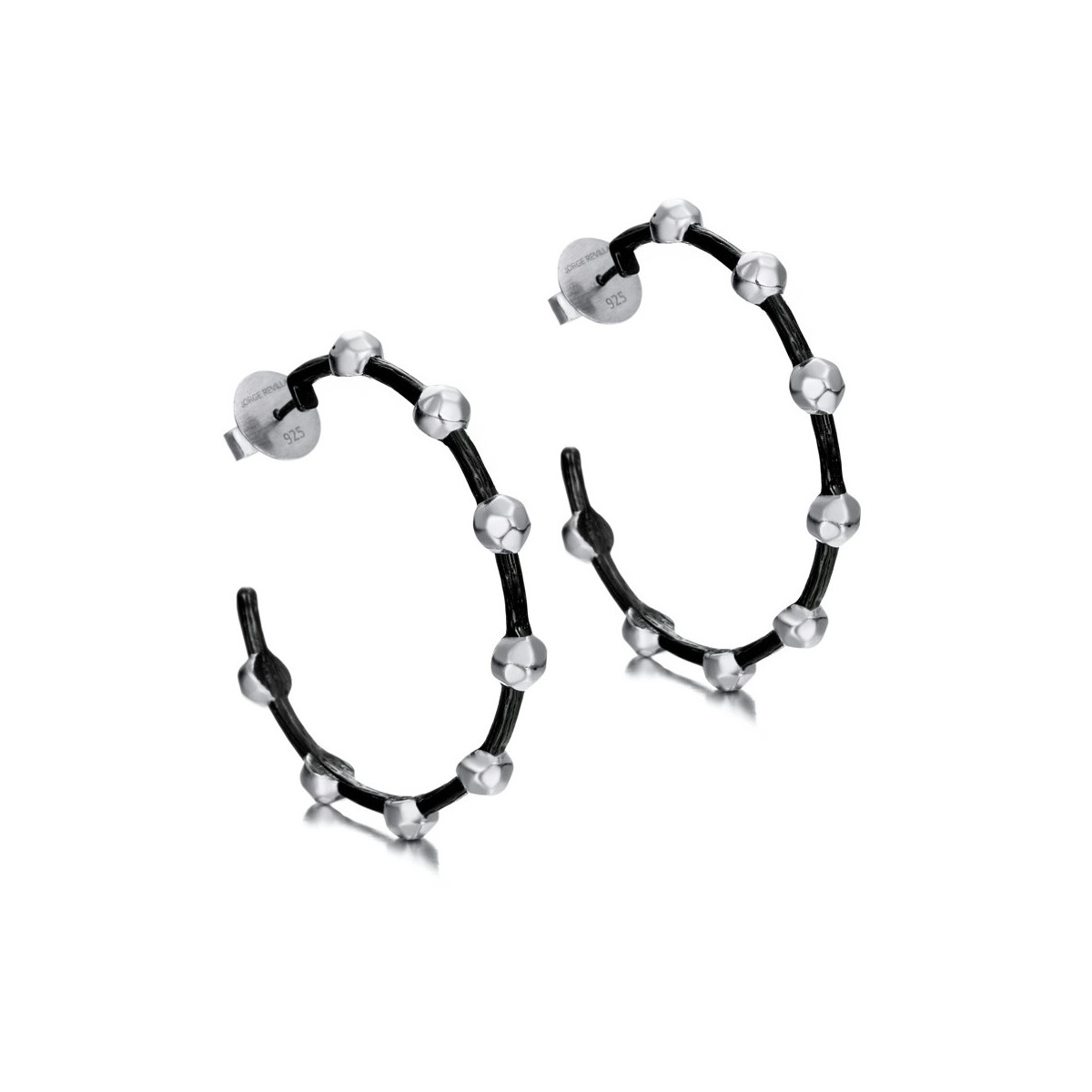 CELESTIAL Earrings in Silver and Black Ruthenium