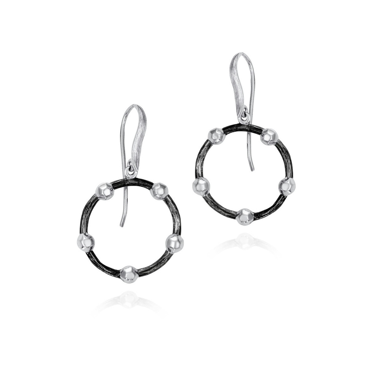 CELESTIAL Earrings in Silver and Black Ruthenium