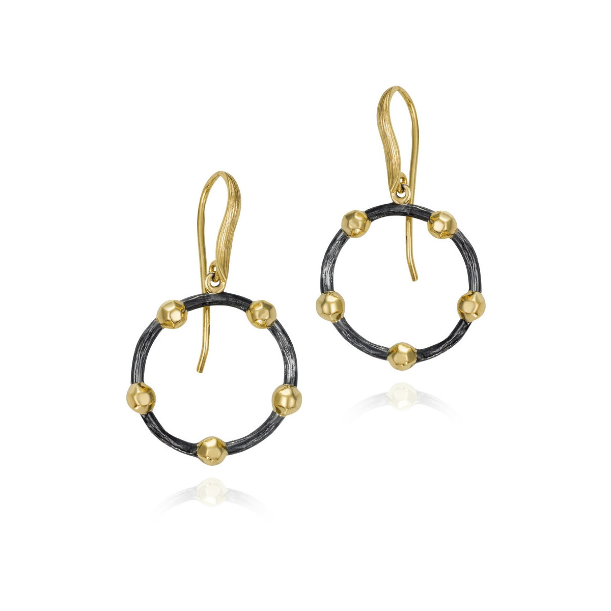 CELESTIAL Earrings in Silver. Black Ruthenium and 18k Gold Vermeil