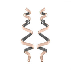 Pendientes CURLS de Plata. Baño de Oro 18k