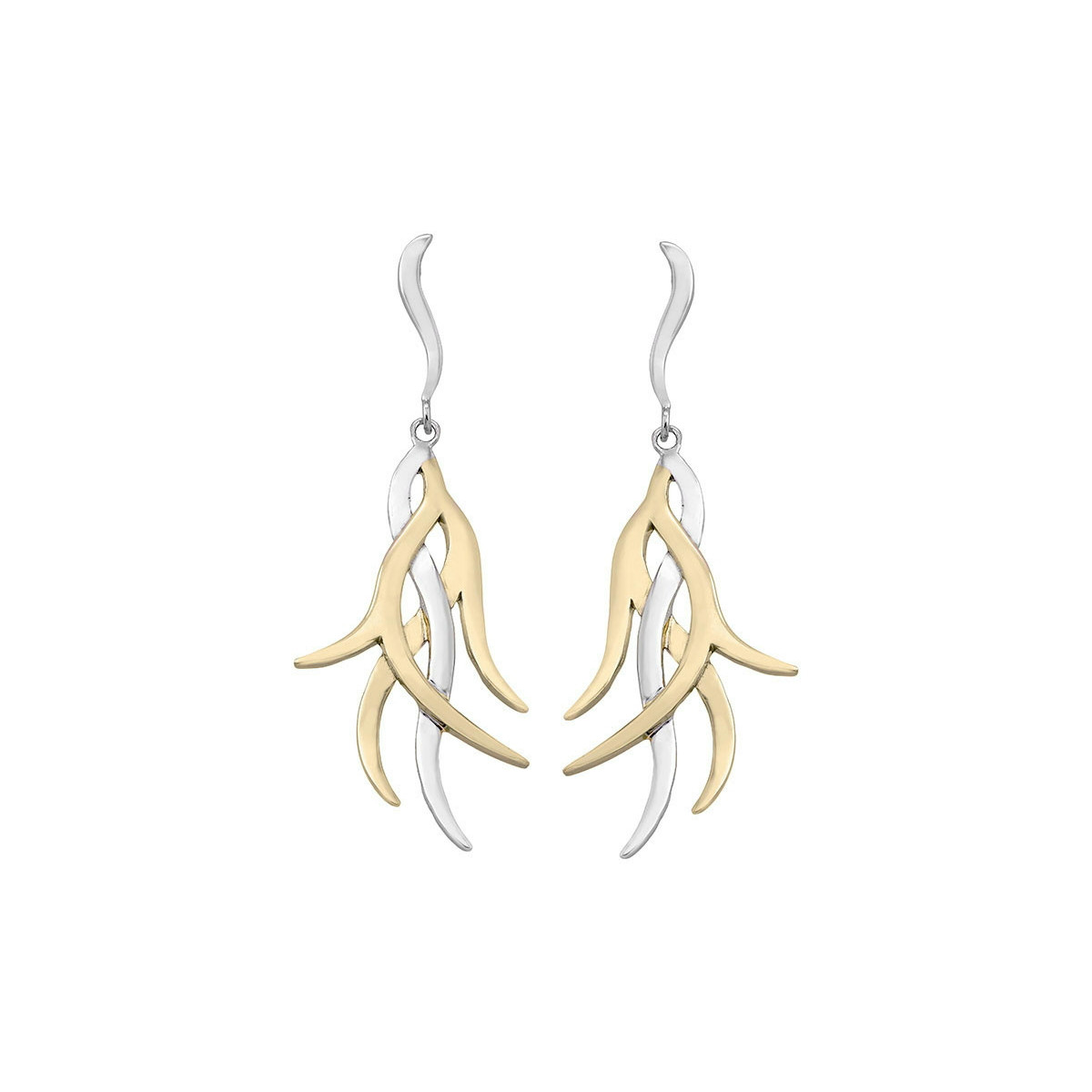 Pendientes ROOTS de Plata. Baño de Oro 18k