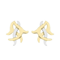 Pendientes ROOTS de Plata. Baño de Oro 18k