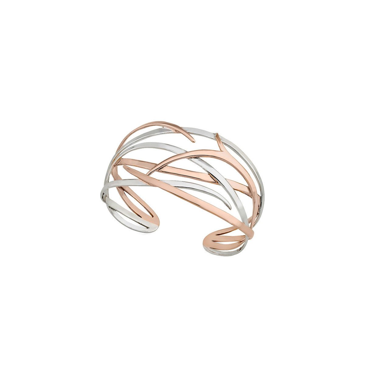 ROOTS Bangle in Silver.  Rose Gold Vermeil