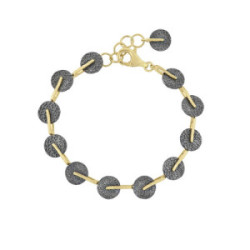 Pulsera KYMBAL de Plata. Baño de Oro 18ky Rutenio Negro