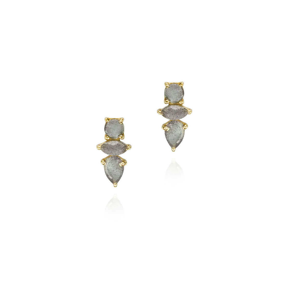 Pendientes BELLA de Plata. Baño de Oro 18k