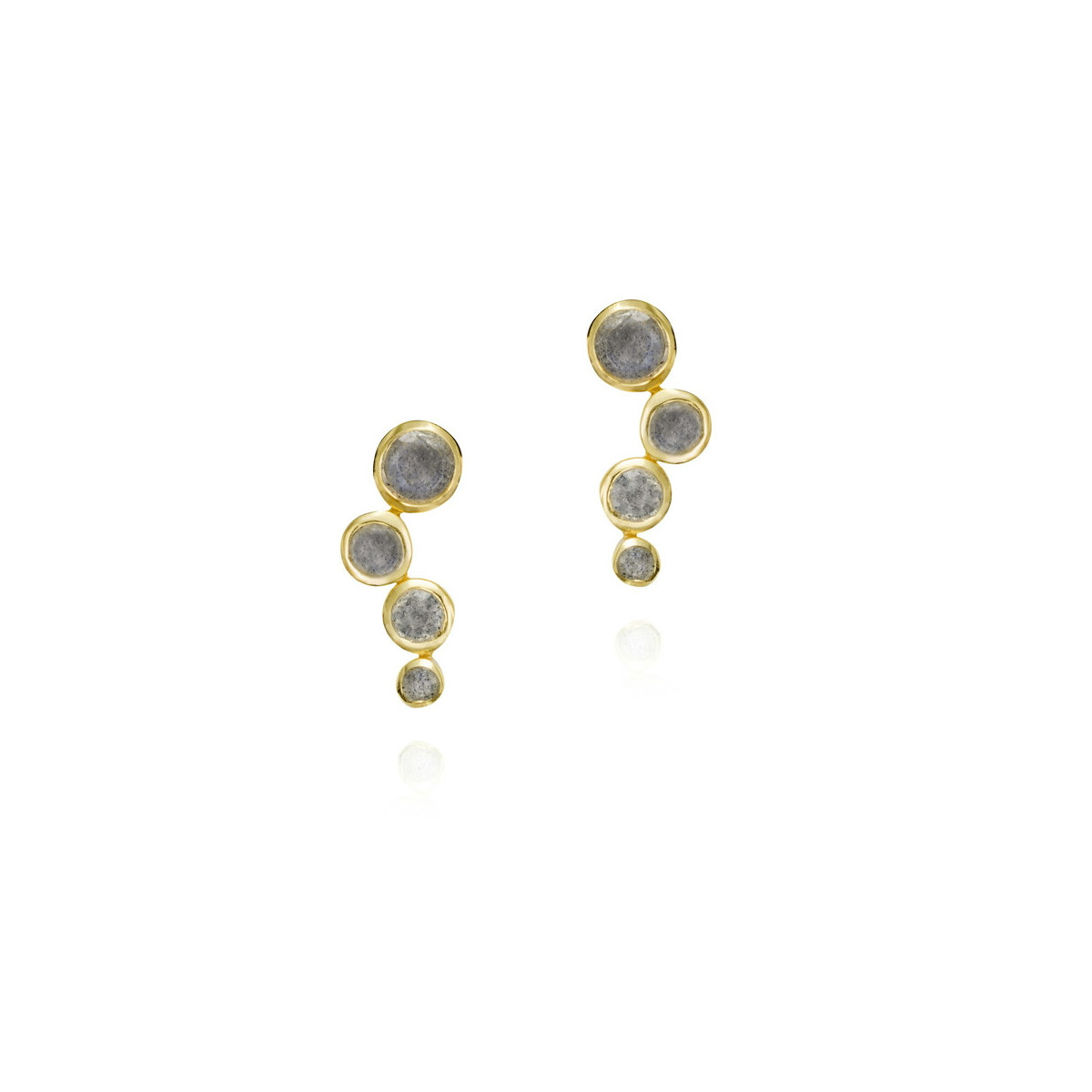 Pendientes BELLA de Plata. Baño de Oro 18k