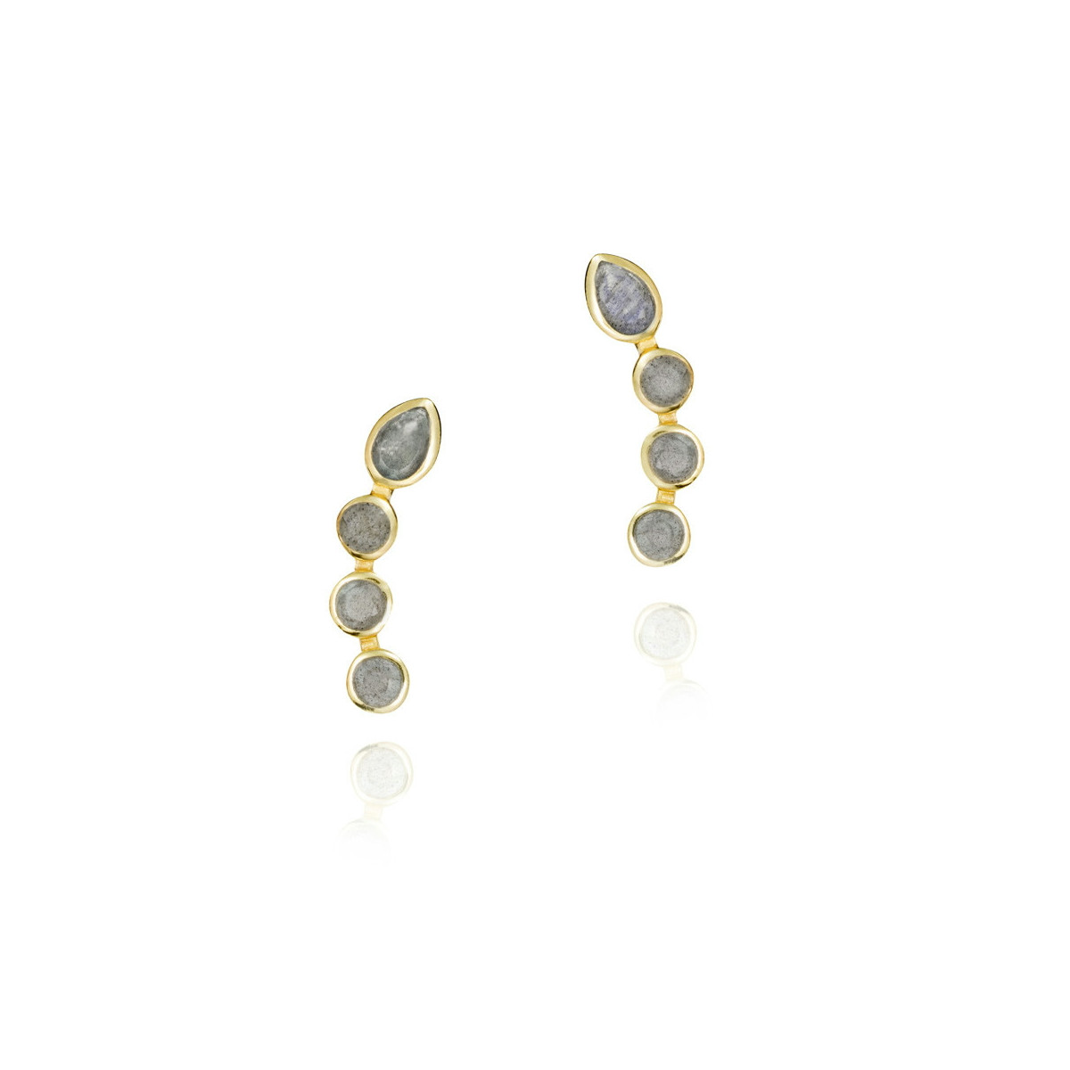 Pendientes BELLA de Plata. Baño de Oro 18k