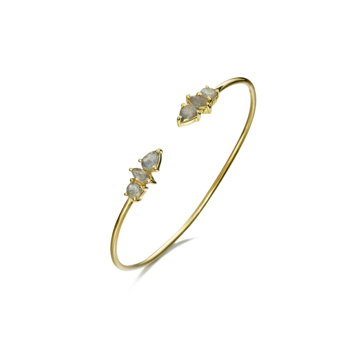 Brazalete BELLA de Plata. Baño de Oro 18k