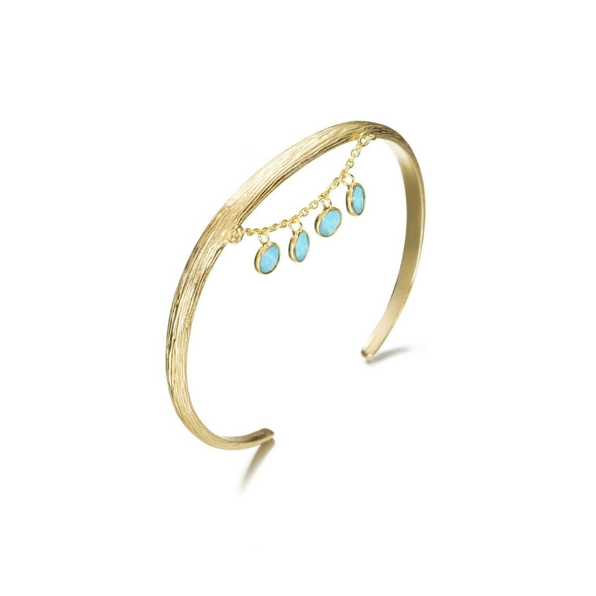 Brazalete BELLA de Plata. Baño de Oro 18k