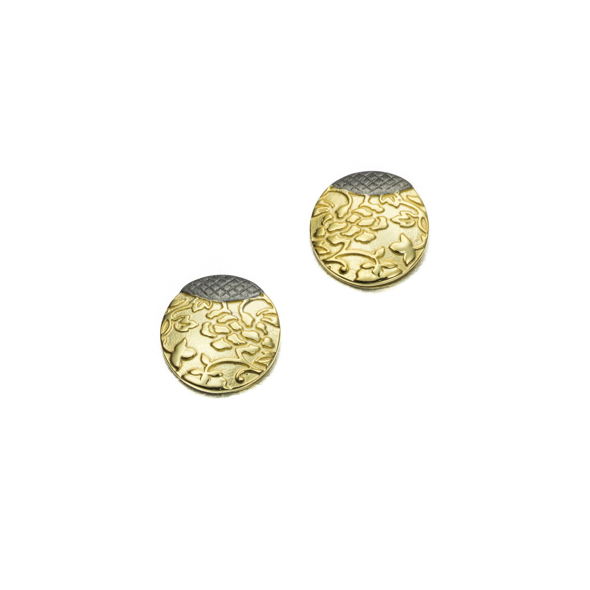 TOKYO Earrings in Silver. Black Ruthenium and 18k Gold Vermeil