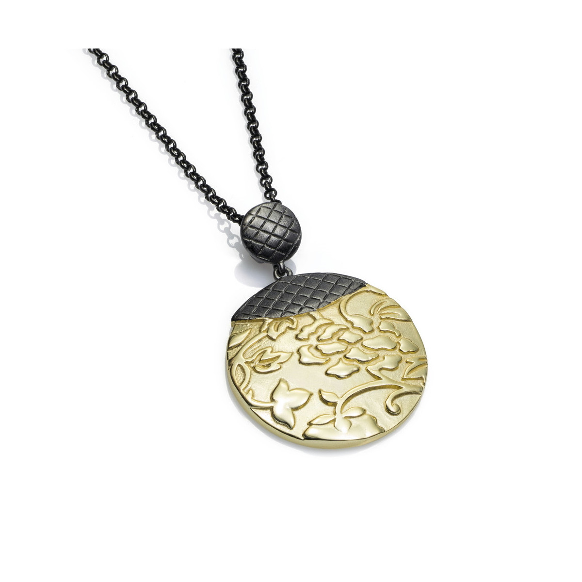 TOKYO Pendant in Silver. Black Ruthenium and 18k Gold Vermeil