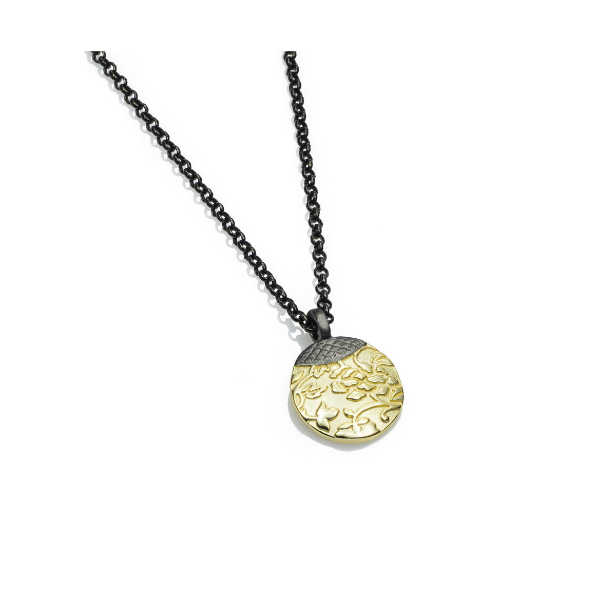 TOKYO Pendant in Silver. Black Ruthenium and 18k Gold Vermeil