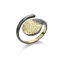 Anillo TOKYO de Plata. Baño de Oro 18k  y Rutenio Negro