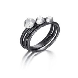 CELESTIAL Ring in Silver and Black Ruthenium