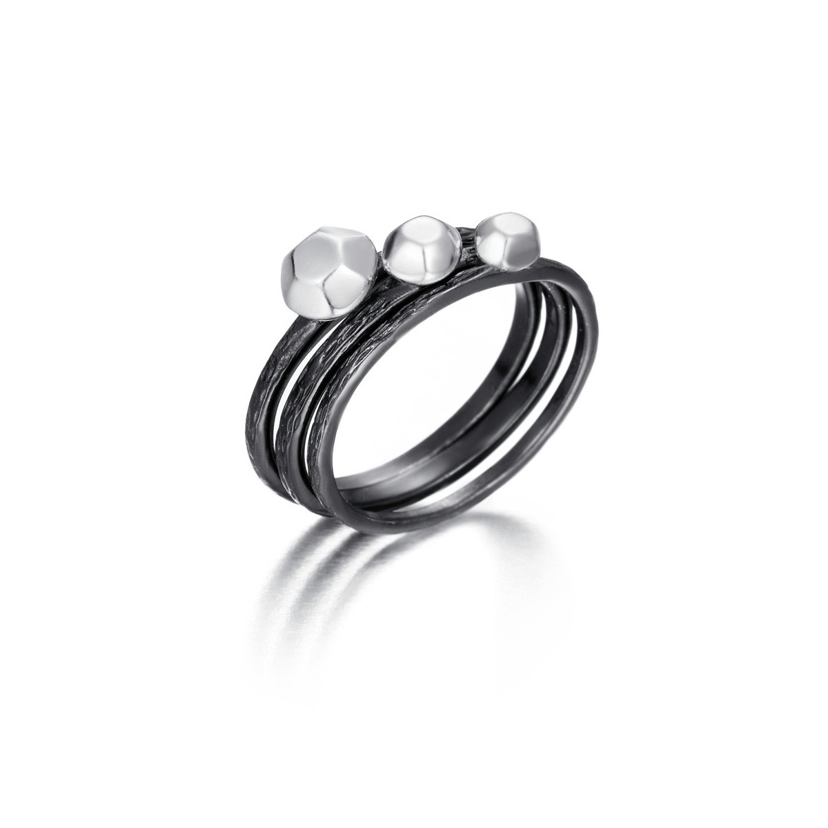 CELESTIAL Ring in Silver and Black Ruthenium